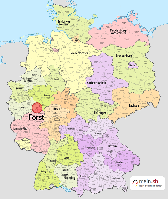 Deutschlandkarte mit Forst