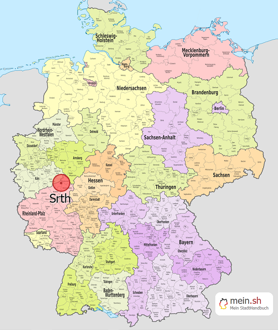 Deutschlandkarte mit Srth