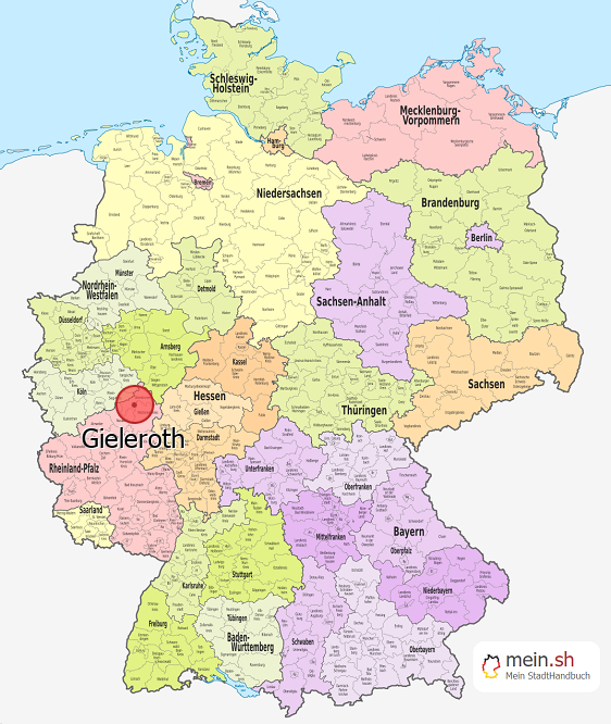 Deutschlandkarte mit Gieleroth
