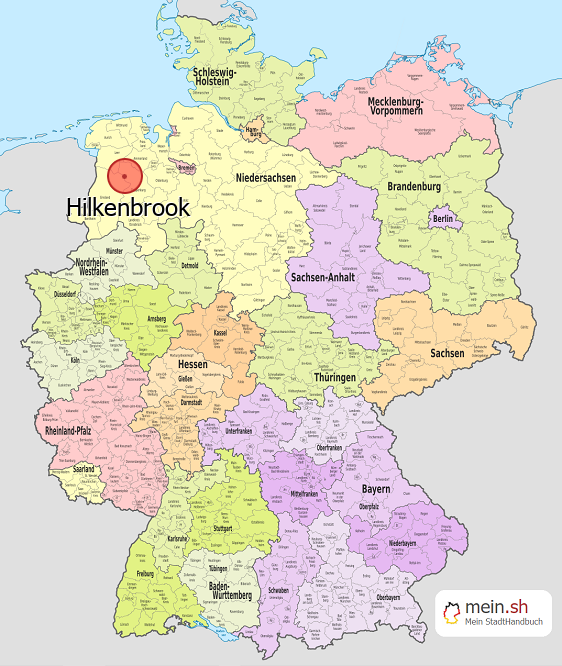 Deutschlandkarte mit Hilkenbrook