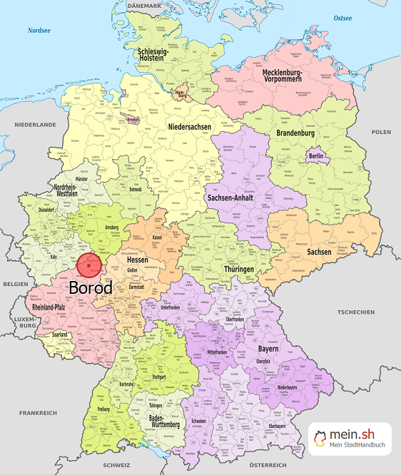 Deutschlandkarte mit Borod