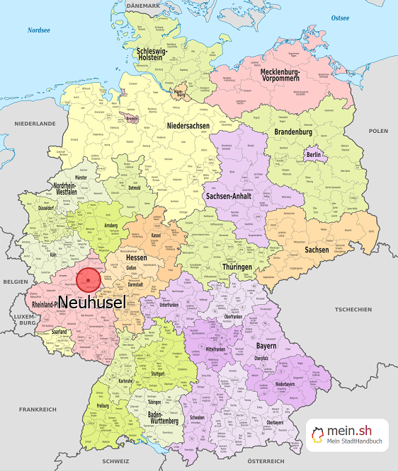 Deutschlandkarte mit Neuhusel