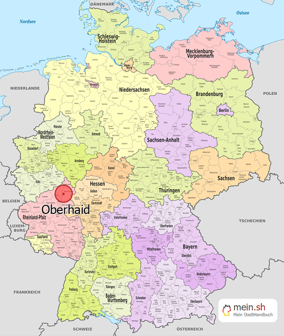 Deutschlandkarte mit Oberhaid