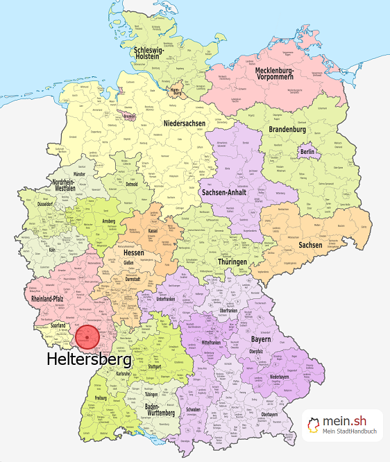 Deutschlandkarte mit Heltersberg