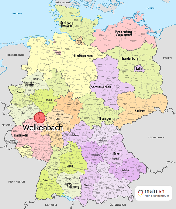 Deutschlandkarte mit Welkenbach