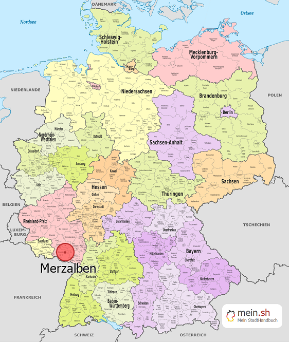 Deutschlandkarte mit Merzalben