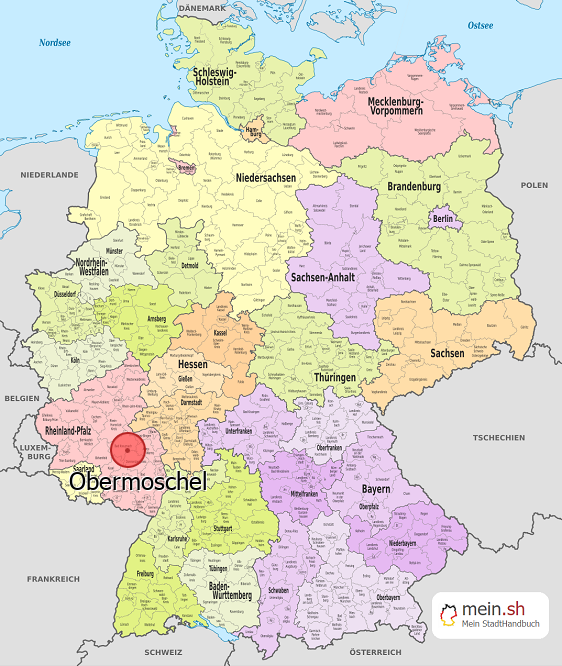 Deutschlandkarte mit Obermoschel