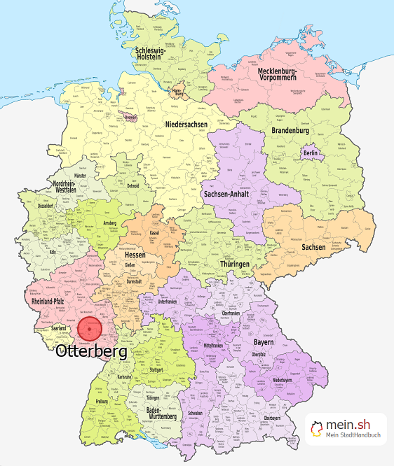 Deutschlandkarte mit Otterberg