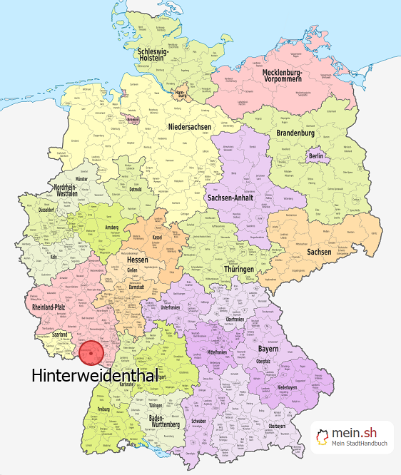Deutschlandkarte mit Hinterweidenthal