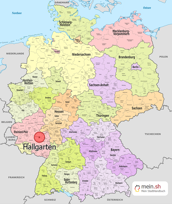 Deutschlandkarte mit Hallgarten