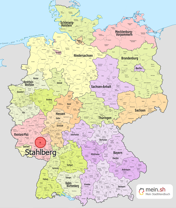 Deutschlandkarte mit Stahlberg