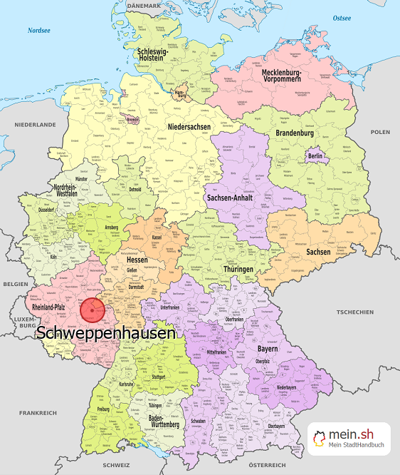 Deutschlandkarte mit Schweppenhausen