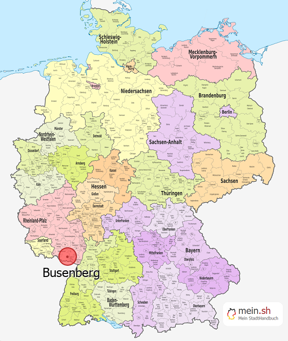 Deutschlandkarte mit Busenberg