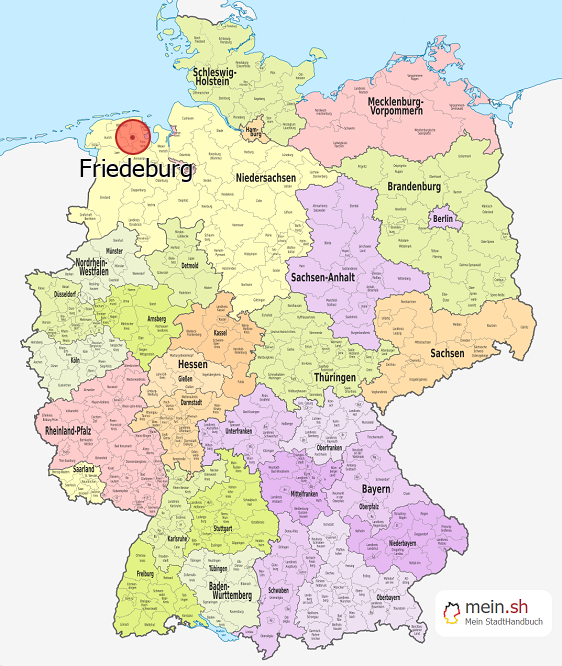 Deutschlandkarte mit Friedeburg