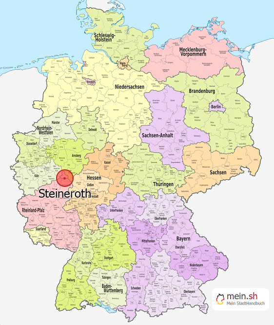 Deutschlandkarte mit Steineroth