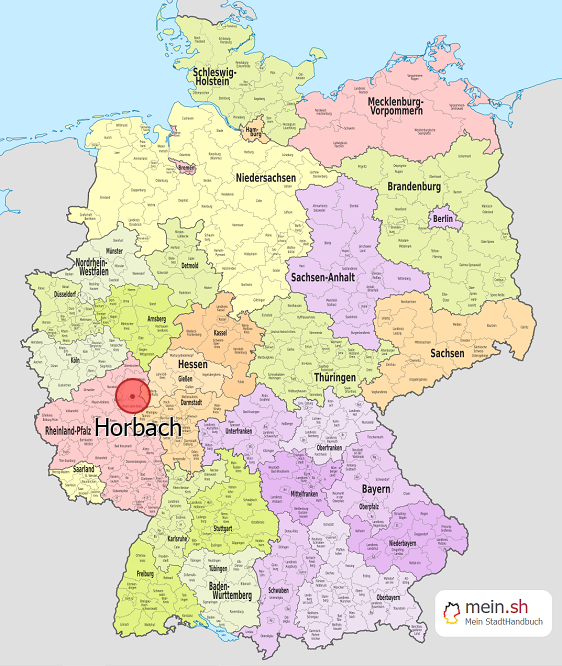 Deutschlandkarte mit Horbach