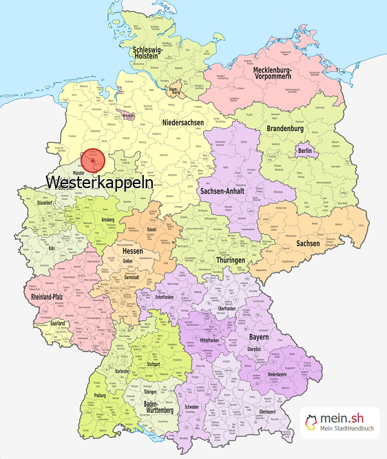 Deutschlandkarte mit Westerkappeln