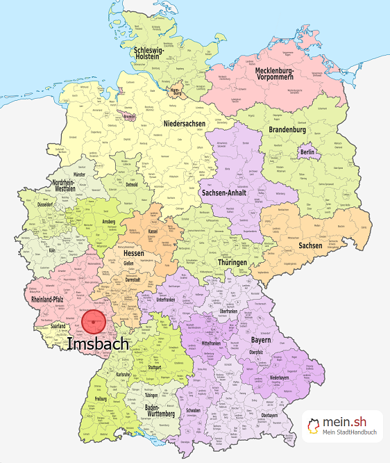 Deutschlandkarte mit Imsbach