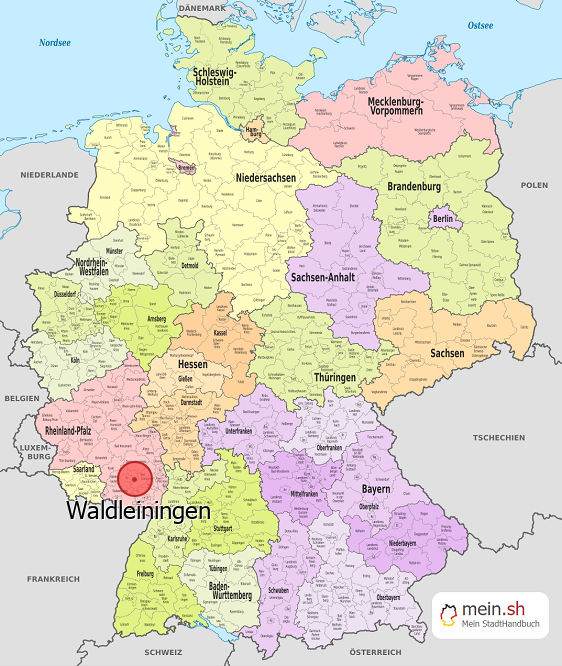 Deutschlandkarte mit Waldleiningen