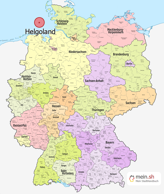 Deutschlandkarte mit Helgoland