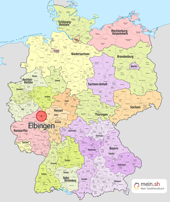 Deutschlandkarte mit Elbingen