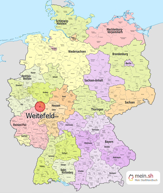 Deutschlandkarte mit Weitefeld