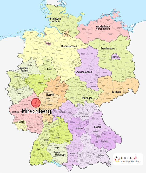 Deutschlandkarte mit Hirschberg