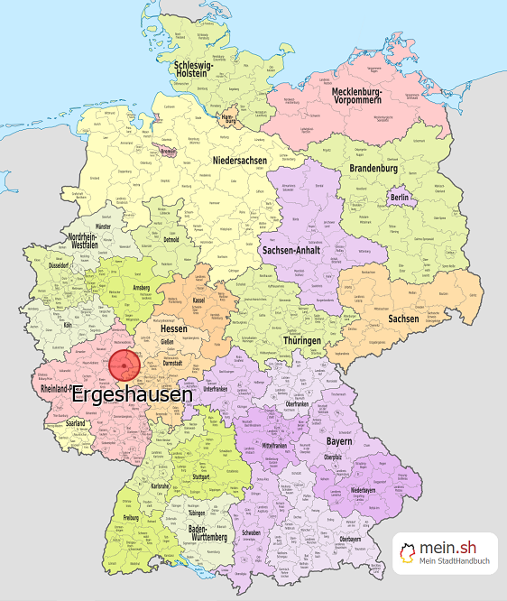 Deutschlandkarte mit Ergeshausen