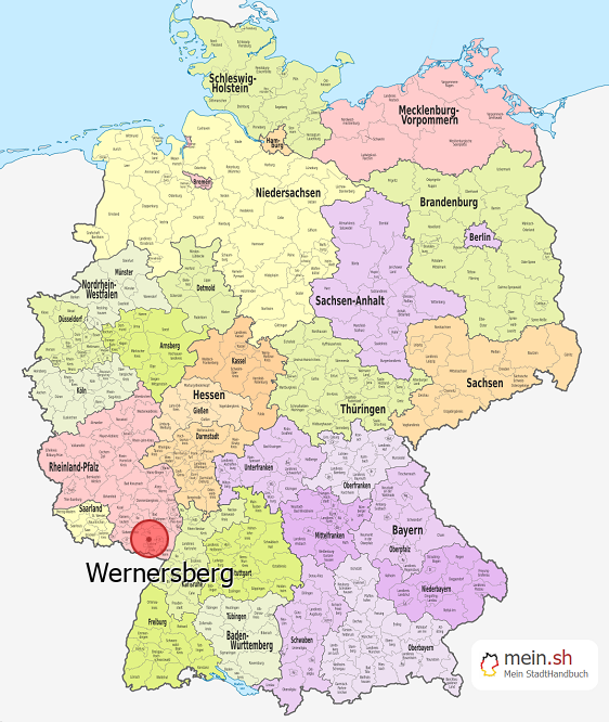 Deutschlandkarte mit Wernersberg