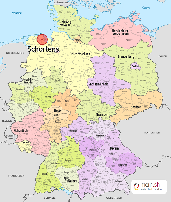 Deutschlandkarte mit Schortens