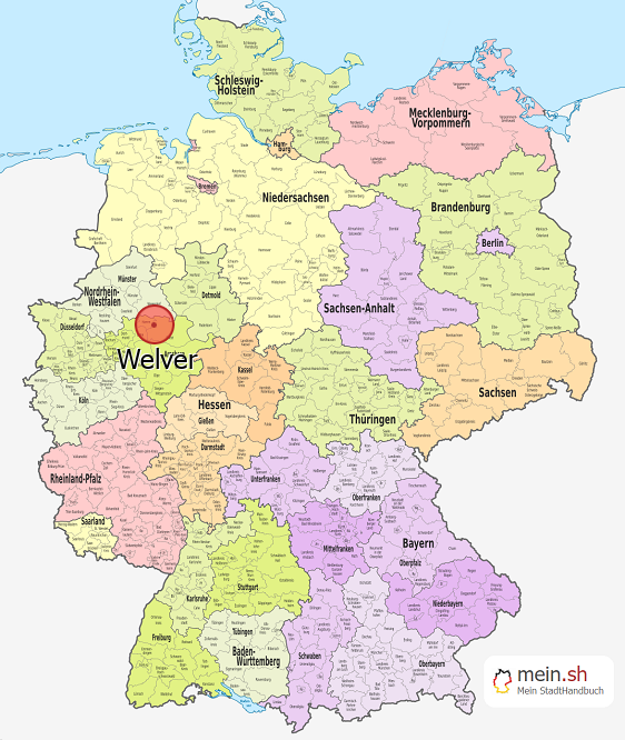 Deutschlandkarte mit Welver