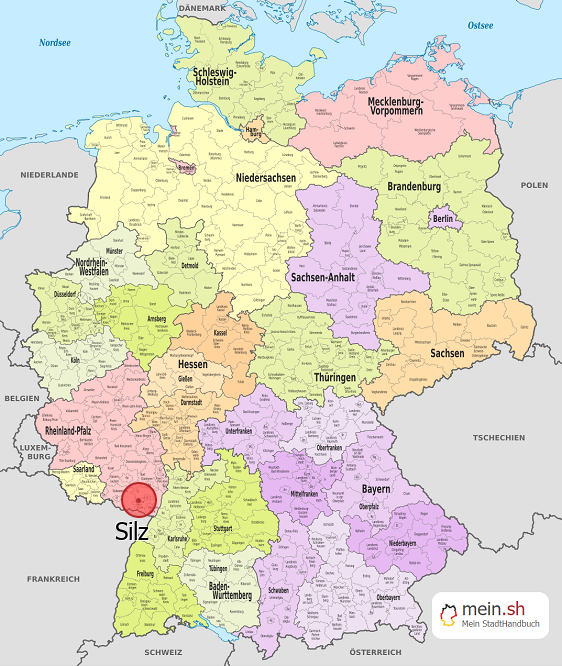 Deutschlandkarte mit Silz
