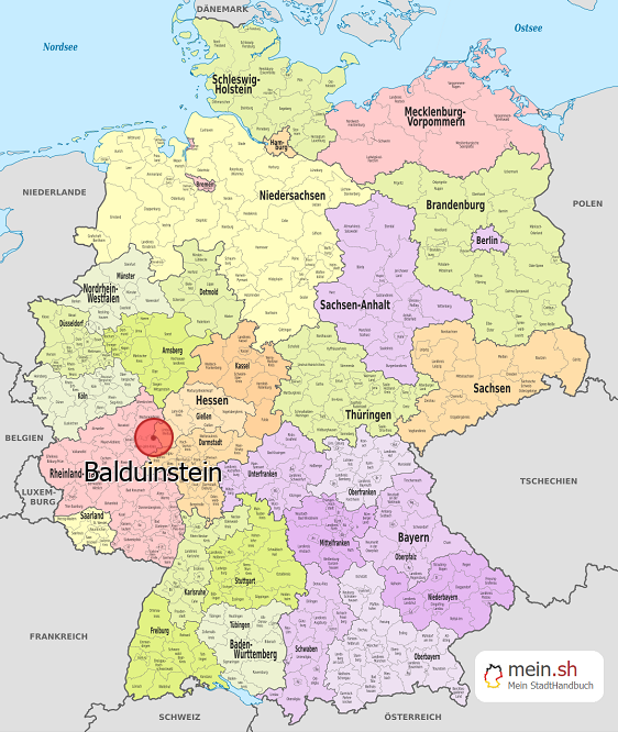 Deutschlandkarte mit Balduinstein