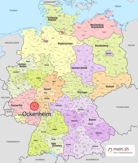 Deutschlandkarte mit Ockenheim