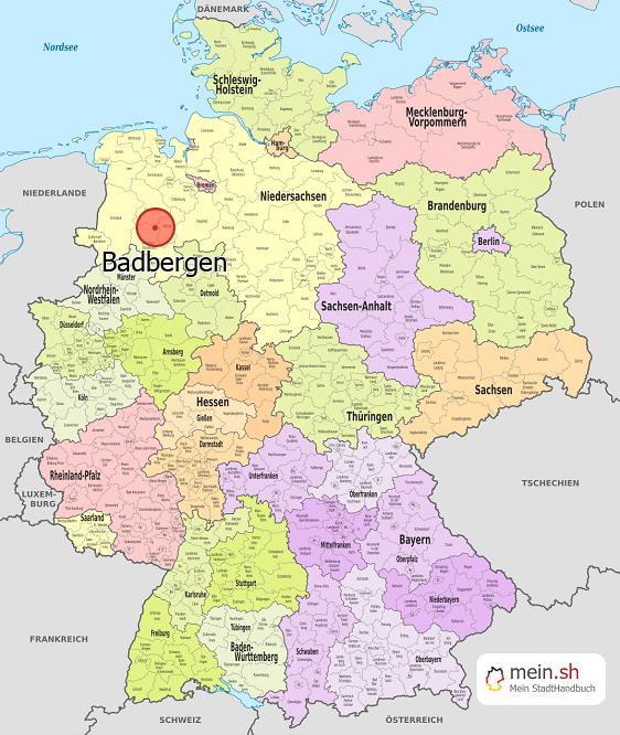 Deutschlandkarte mit Badbergen