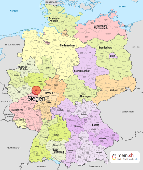 Deutschlandkarte mit Siegen