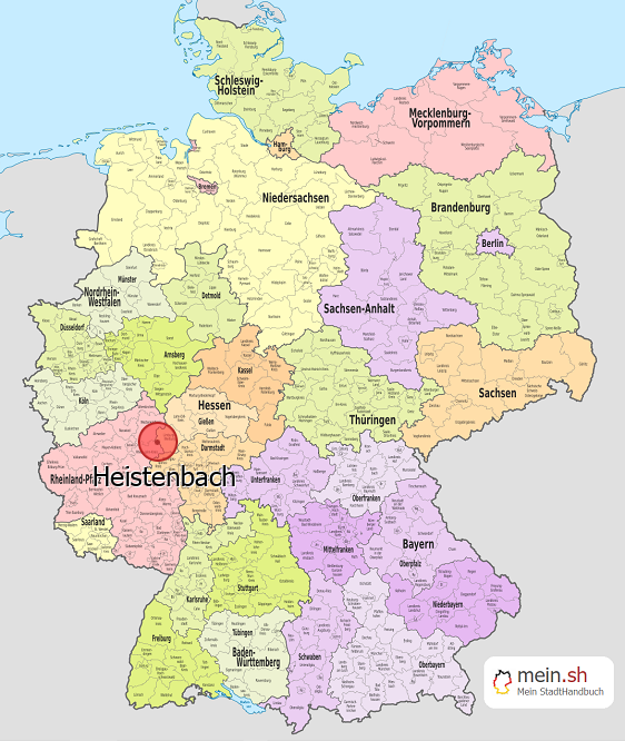 Deutschlandkarte mit Heistenbach