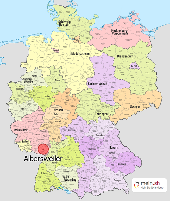 Deutschlandkarte mit Albersweiler