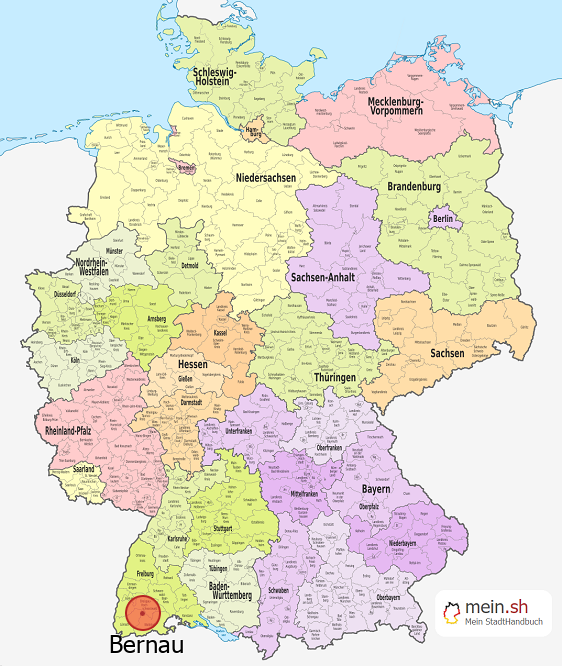 Deutschlandkarte mit Bernau