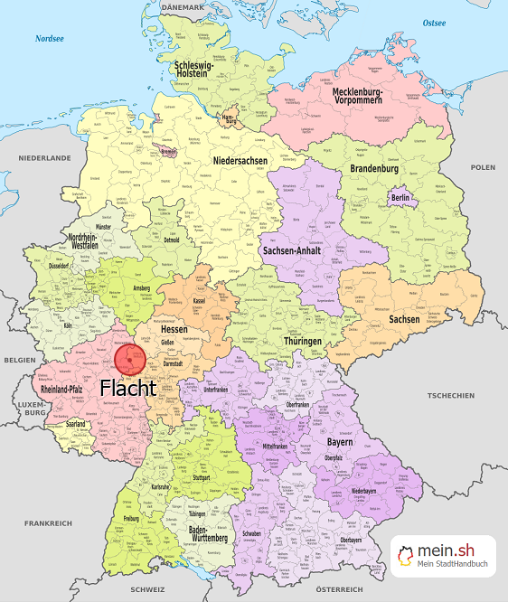 Deutschlandkarte mit Flacht