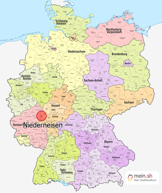 Deutschlandkarte mit Niederneisen
