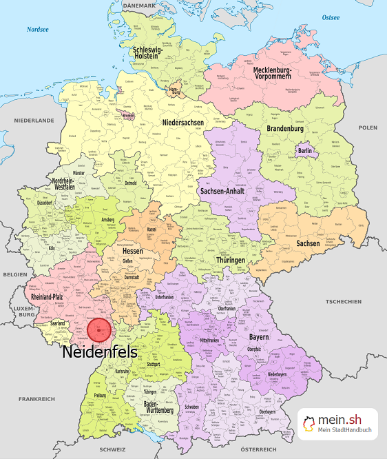 Deutschlandkarte mit Neidenfels