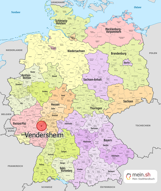 Deutschlandkarte mit Vendersheim