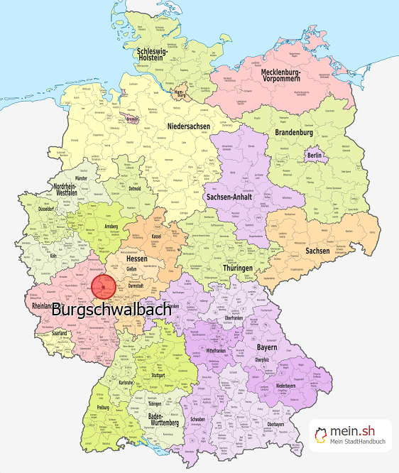 Deutschlandkarte mit Burgschwalbach