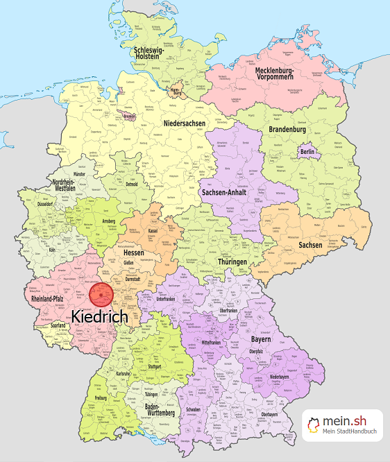 Deutschlandkarte mit Kiedrich