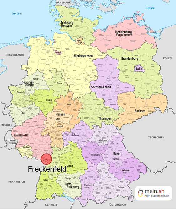 Deutschlandkarte mit Freckenfeld