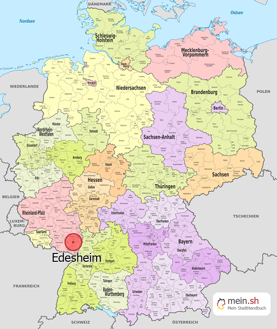 Deutschlandkarte mit Edesheim