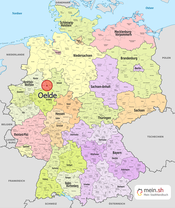 Deutschlandkarte mit Oelde