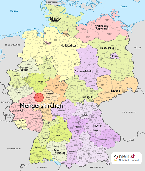 Deutschlandkarte mit Mengerskirchen