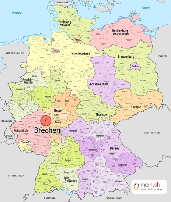 Deutschlandkarte mit Brechen